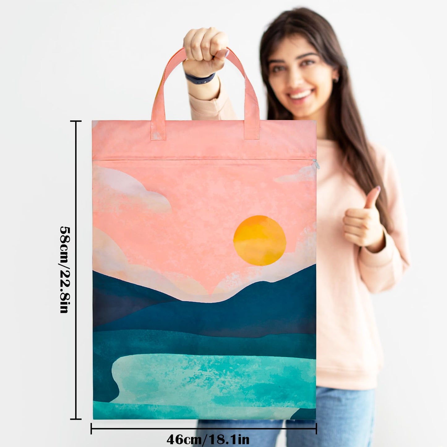 2 Pcs Large Travel Laundry Bags - Waterproof with Handle, Washable Dirty Clothes Bags for Travel, Wet/Dry, Gym, Swimming Pool & College Dorm