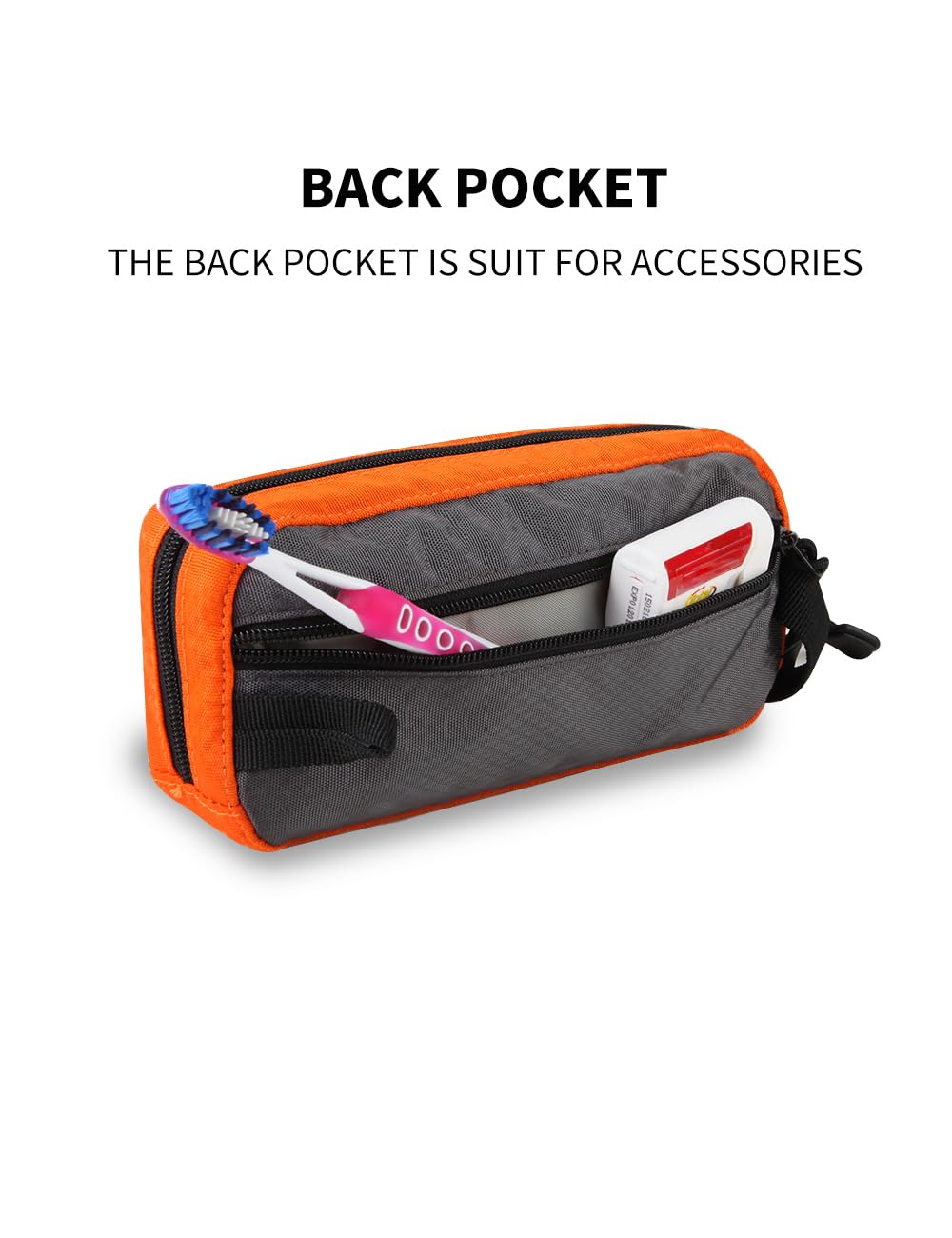 GOX Travel Toiletry Bag Dopp Kit Case for Men Multifunction Packing Organizer Pouch(Orange/Grey)