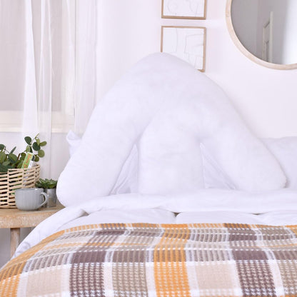 Lancashire Textiles Orthopaedic Batwing Shaped Neck & Back Support Pillow for Help with Cushioning and Sitting Complete with White Removable Pillowcase