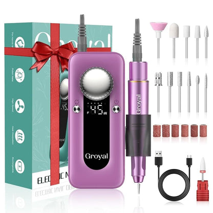 Electric Nail Drill Professional, 45000RPM Cordless Electric Nail File for Acrylic Gel Nails, Professional Nail Drill Manicure Pedicure Polishing Shape Tools for Home Salon