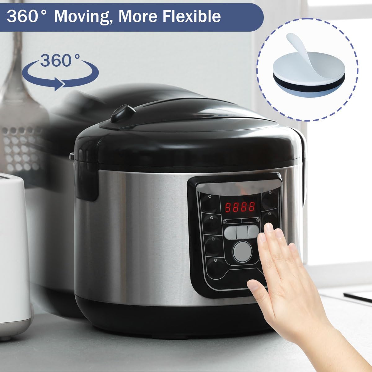24Pcs Appliance Sliders, 3/4” Small Self-Adhesive Appliance Sliders for Heavy Kitchen Appliances, Slide Smooth on Countertop, Compatible with Most Kitchen Appliances