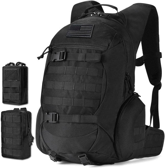 Tactical Motorcycle Backpack - 35L Military-Grade Design | Black Color