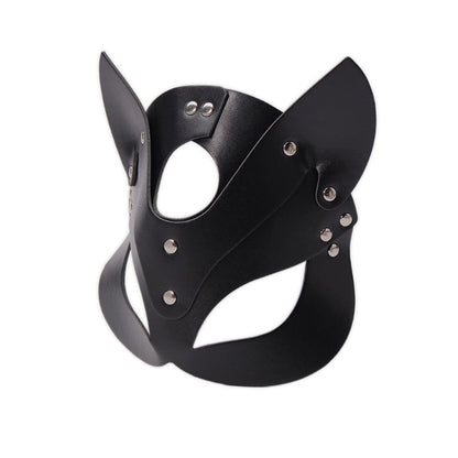 Soochat Leather Cat Mask Women's Cat Mask Adjustable Cat Face Mask for Masquerade Cosplay Halloween Party Costume Props