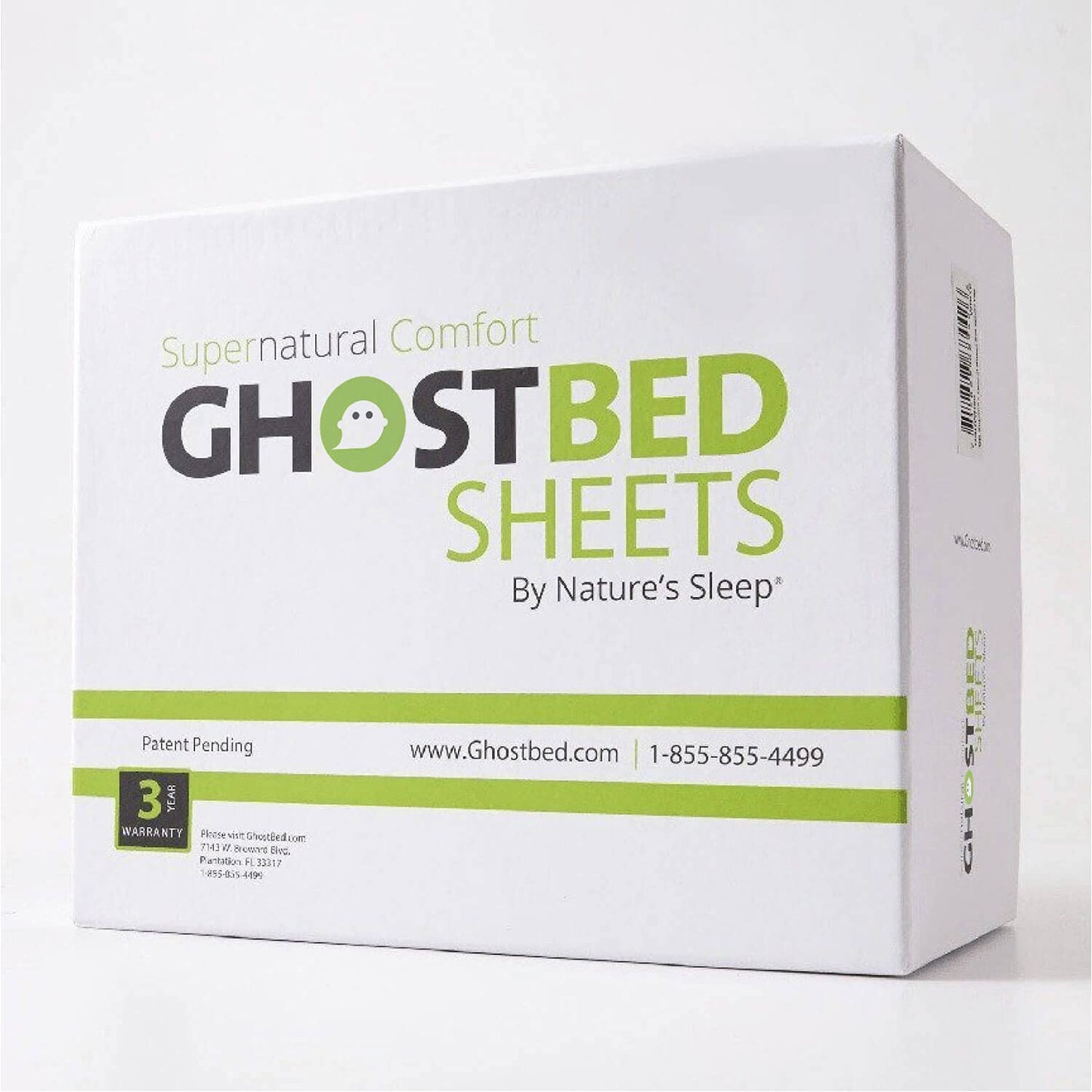 GhostBed Twin Cooling Supima Cotton and Tencel Luxury Sheet Set - Wrinkle Resistant with Deep Pockets, 3 Piece, White