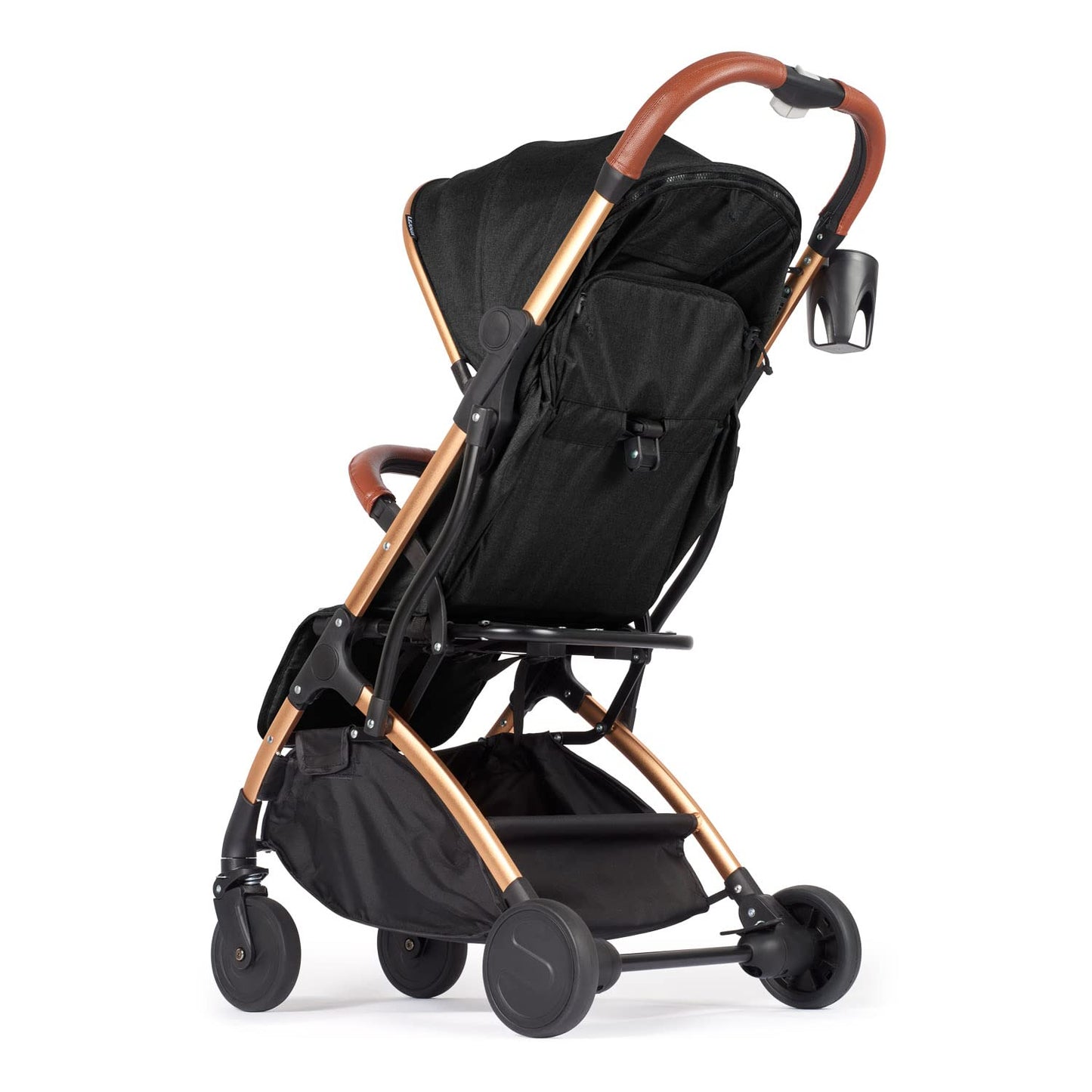 Lejoux™ Baby Pushchair Stroller– Lightweight Foldable Travel Buggy with 5-Point Harness, Adjustable Seat Back and Oversize Basket Folds with 1 Hand – Smooth Swivel Wheels Rain Cover (Black)