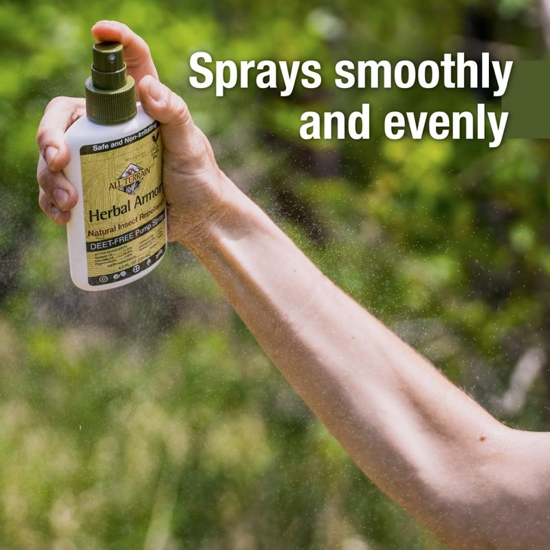 Herbal Armor DEET-Free Pump Spray 2 oz. Travel Size Insect Repellent, Plant-Based and All Natural, Safe for Family and Pets, Mosquito and Bug Protection