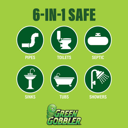 Green Gobbler Drain Unblocker PACS | Hair Clog Remover | Toilet Clog Remover | Sinks & Tub Drain Cleaner | 3 Pac with Free Hair Grabber Tool