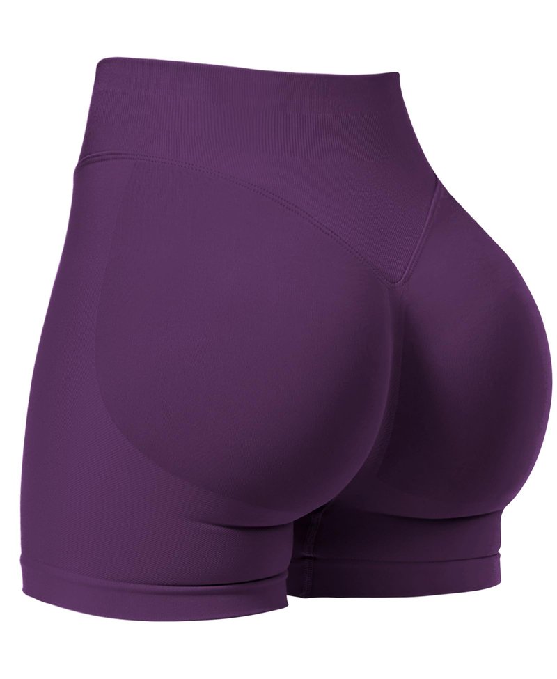 VOYJOY Women Workout Impact Shorts 2.5"/ 3.6"/ 4.5"/ 6" Scrunch Butt Lifting Gym Seamless Booty Biker Shorts Purple