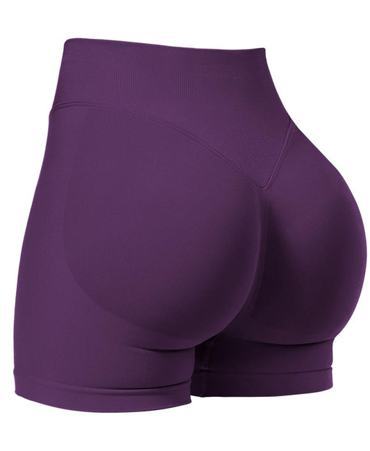 VOYJOY Women Workout Impact Shorts 2.5"/ 3.6"/ 4.5"/ 6" Scrunch Butt Lifting Gym Seamless Booty Biker Shorts Purple