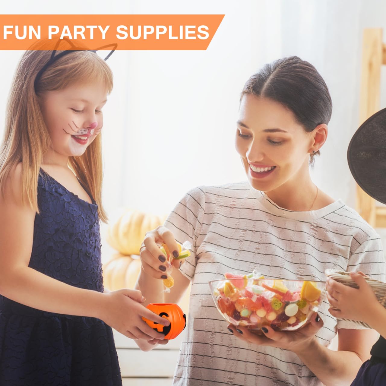 STOBOK 6pcs Halloween Pumpkin Bucket Trick or Treat Candy Basket Candy Holders for Girls Boys Halloween Party Supplies