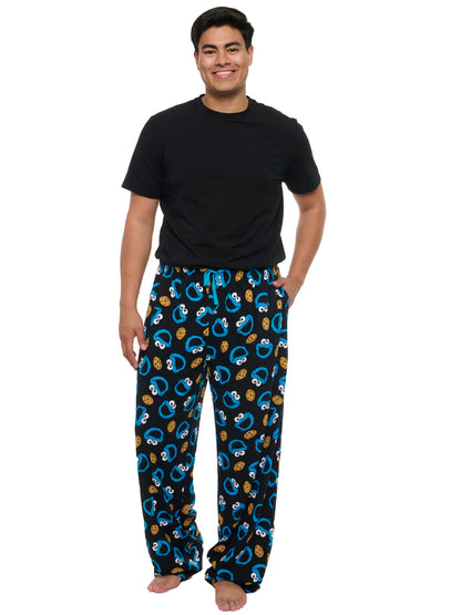 360 Threads Mens Lounge Pants Novelty AOP Pajama Bottoms (Cookie Monster, Medium)