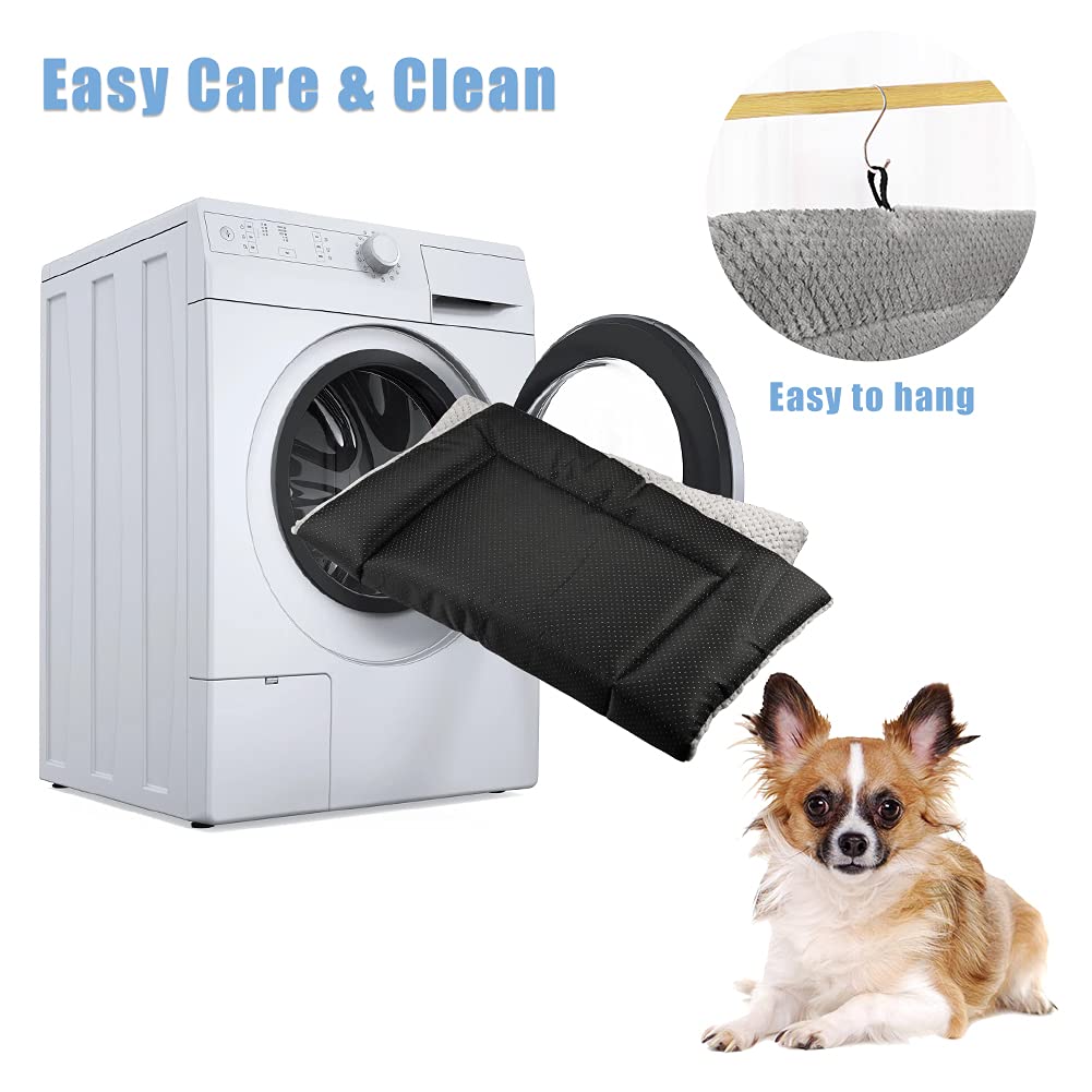Onarway Dog Bed Mat Medium: Washable Fluffy Dog Bed Cushion for Cats Puppies - M 76x54cm Sherpa Dog Crate Mattress for Medium Pets Grey