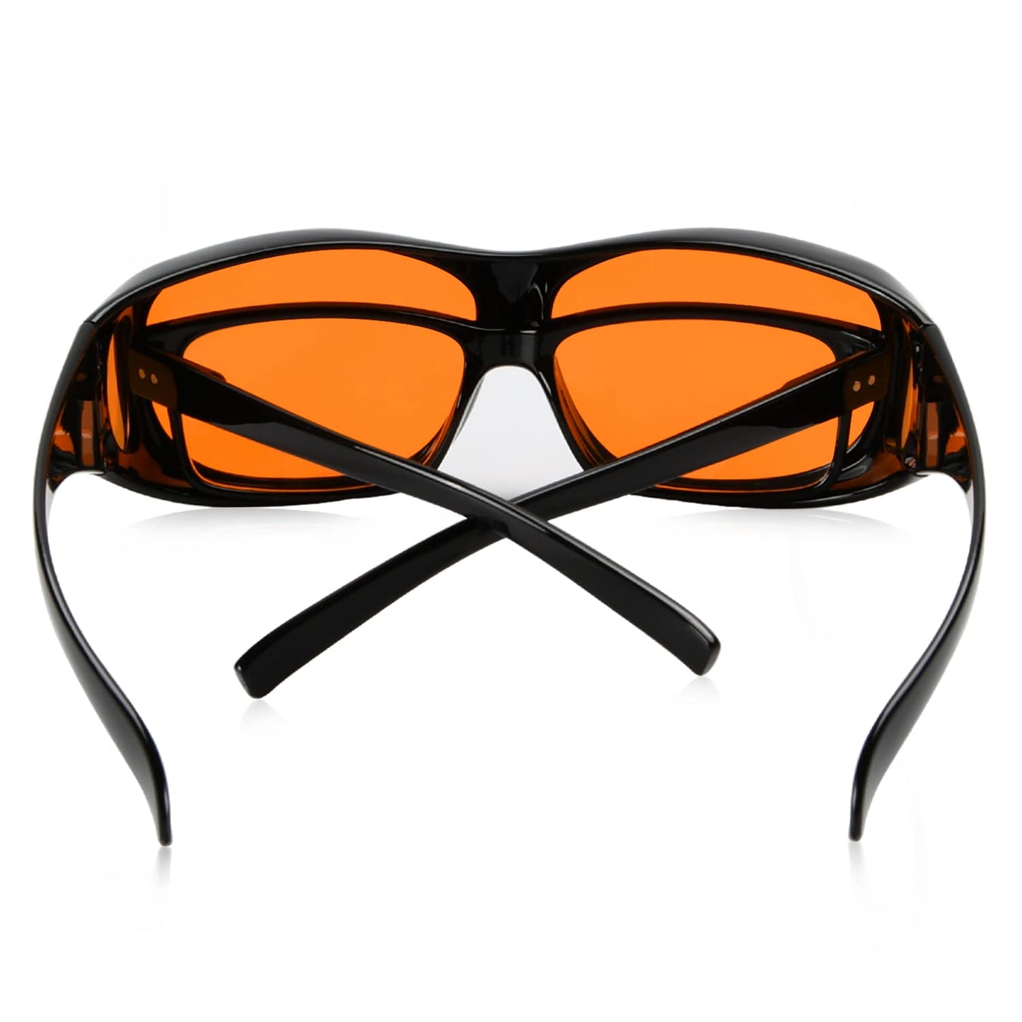 Eyekepper 100% Blue Light Reduction,Huge Fitover Anti-Blue Blocking Computer Eyeglasses with Extra Amber Lenses, Black