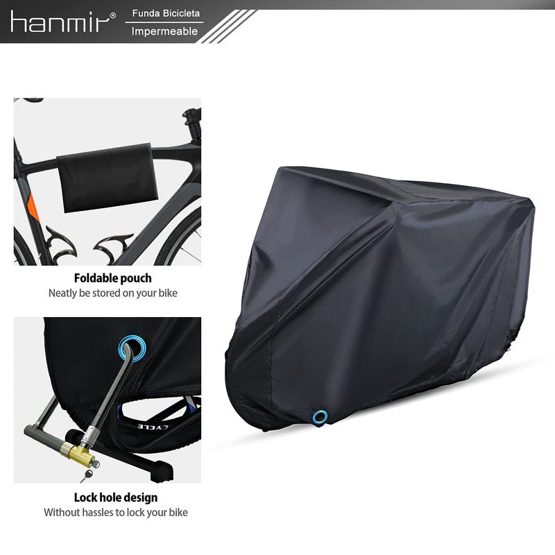 Bike Cover, Waterproof Outdoor Bicycle Cover with Lock Hole for Mountain Road Bikes