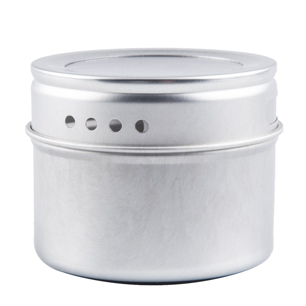 Bekith 20 Pack Magnetic Spice Tins Storage Spice Containers, Clear Top Lid with Sift or Pour, Magnetic on Refrigerator and Grill, 240 PVC Spice Label Set