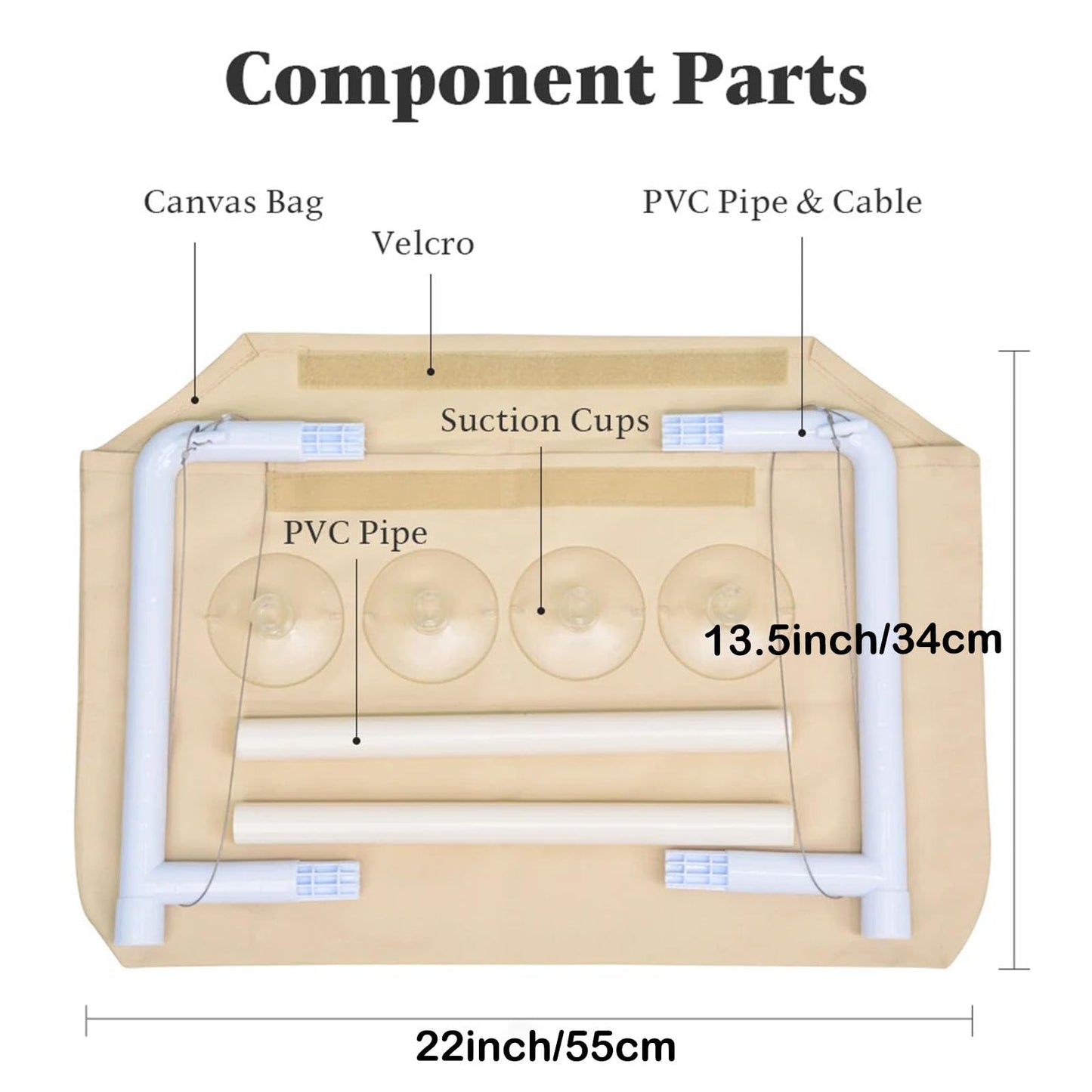 Cat Window Hammock Perch Cat Safety Sunny Bed with Durable Heavy Duty Suction Cups Resting Sunny Window Seat for Indoor Cats Sleeping Space Saving Window Mounted Cat Bed (Khaki)