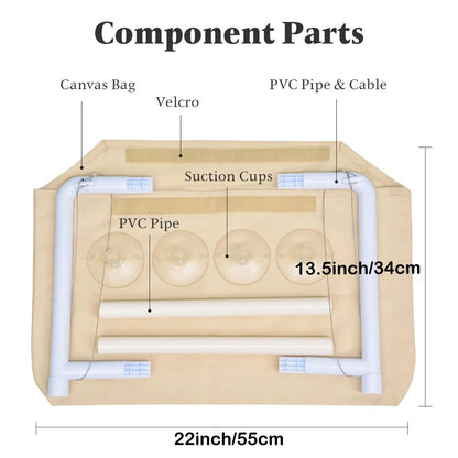 Cat Window Hammock Perch Cat Safety Sunny Bed with Durable Heavy Duty Suction Cups Resting Sunny Window Seat for Indoor Cats Sleeping Space Saving Window Mounted Cat Bed (Khaki)