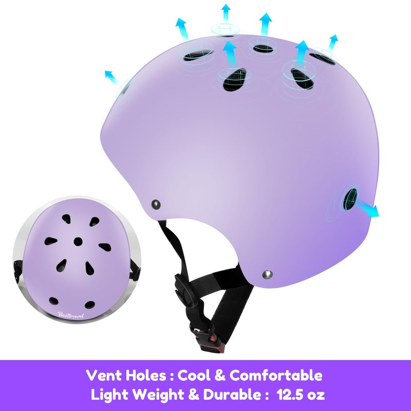 Besttravel Kids Helmet, Toddler Adjustable Toddler Bike Helmet Ages 3-8 Years Old Boys Girls Multi-Sports Safety (Purple)