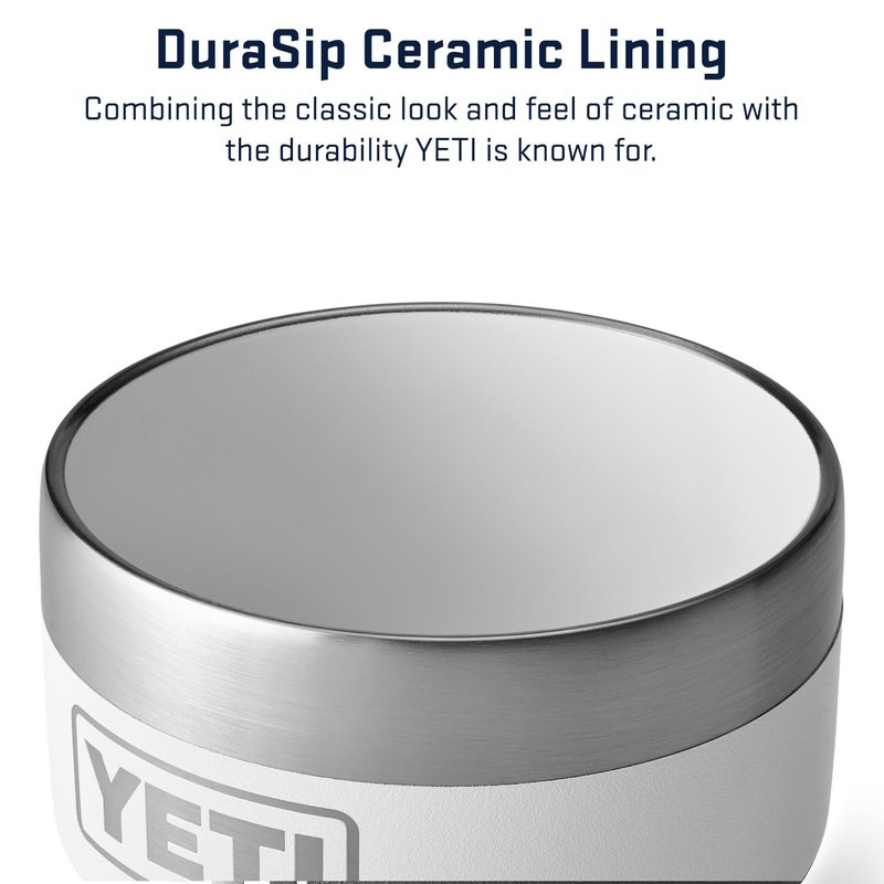 YETI Rambler 4 oz Stackable Cup, Stainless Steel, Vacuum Insulated Espresso/Coffee Cup, 2 Pack, White