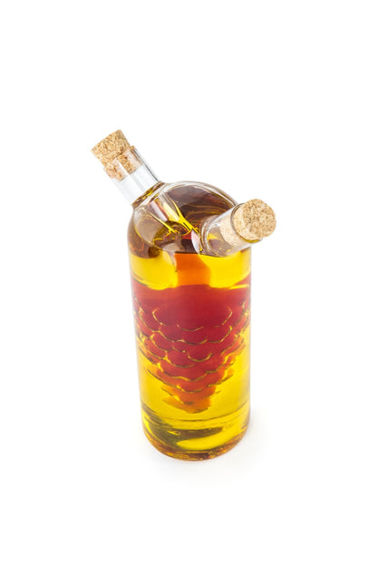 Fox Run 7050 Run Grape Motif Oil and Vinegar Cruet Dispenser Bottle, Clear Borosilicate Glass