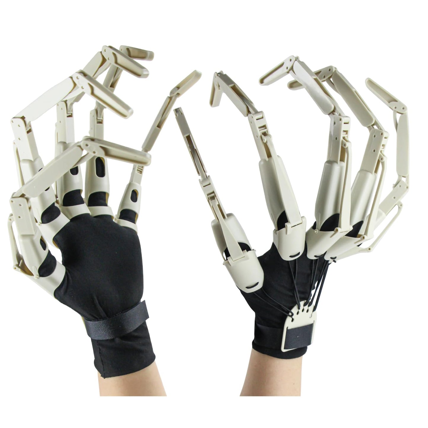 Magoog Halloween Articulated Fingers with Gloves, Articulated Finger Extensions, Scary Skeleton Bone Claw Hand, 3D Printed Novelty Props for Cosplay, Fits Most Fingers Sizes, White