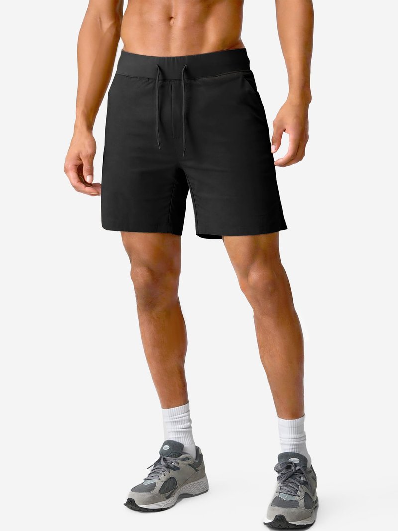 Comdecevis Mens Running Shorts 7 Inch Quick Dry Casual Hybrid Gym Workout Athletic Shorts for Men L(36) Black