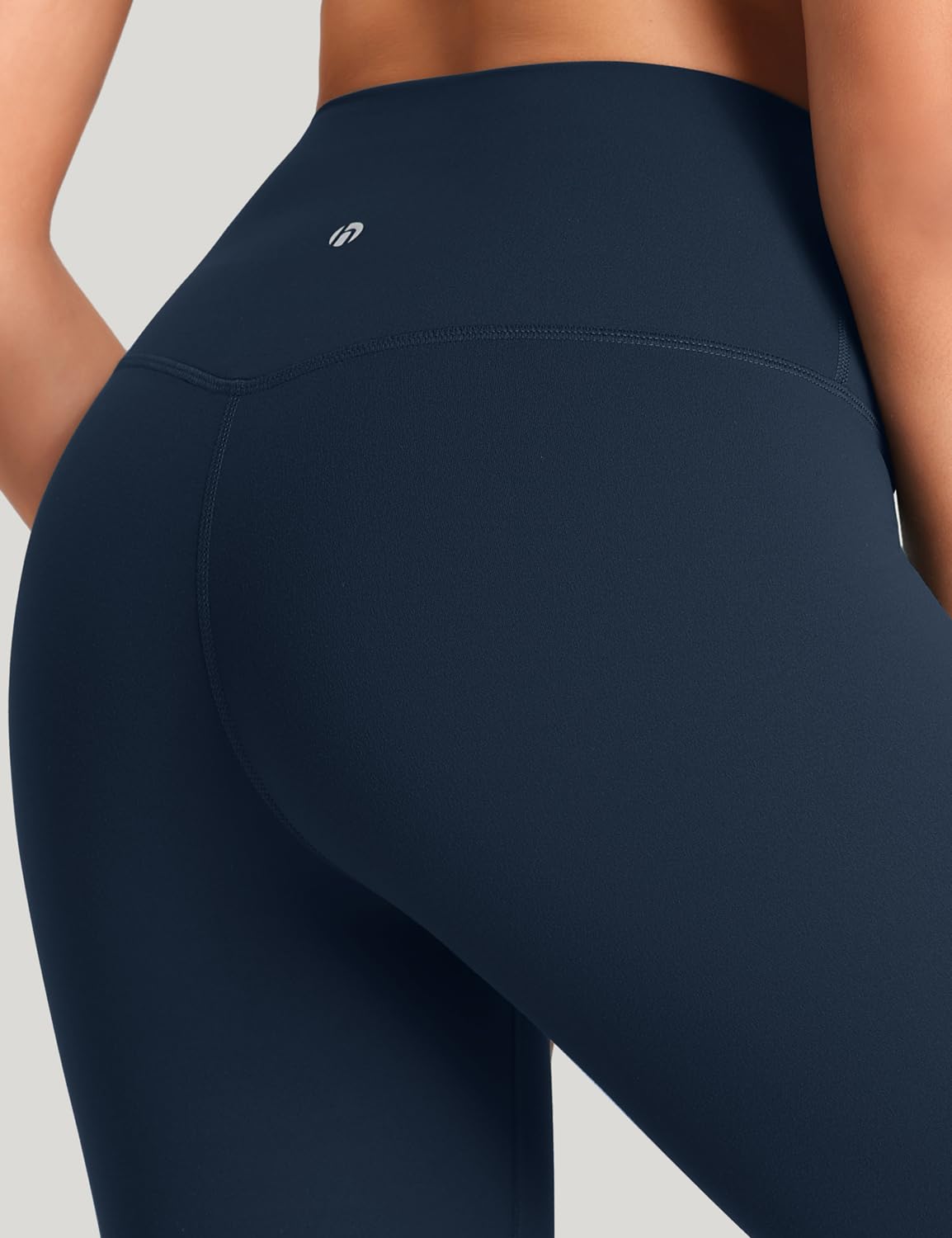 HeyNuts Pure&Plain Workout Pro 7/8 Leggings for Women, High Waisted Athletic Compression Tummy Control Yoga Pants 25'' True Navy M(8/10)