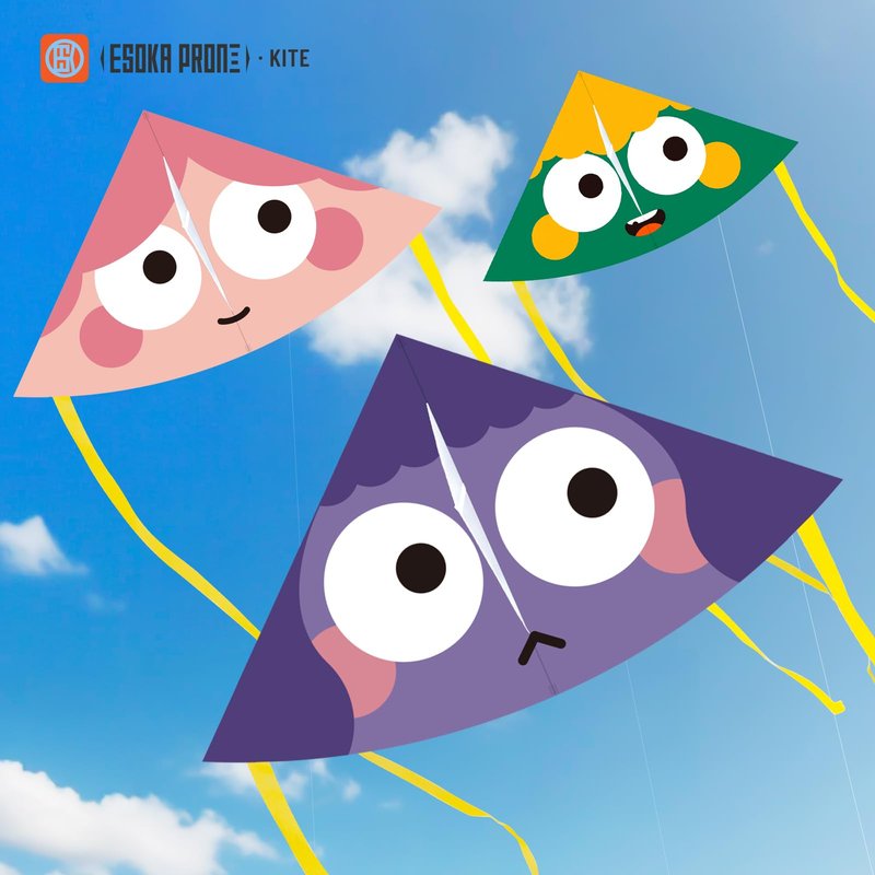 ESOKA PRON Kites ，Easy to Fly for Kids and Adults& Beginner, Outdoor Kite for Boys & Girls Toy,Perfect for Beaches and Parks & Family Fun (Pink Green Purple 3 Piece Set, 3)
