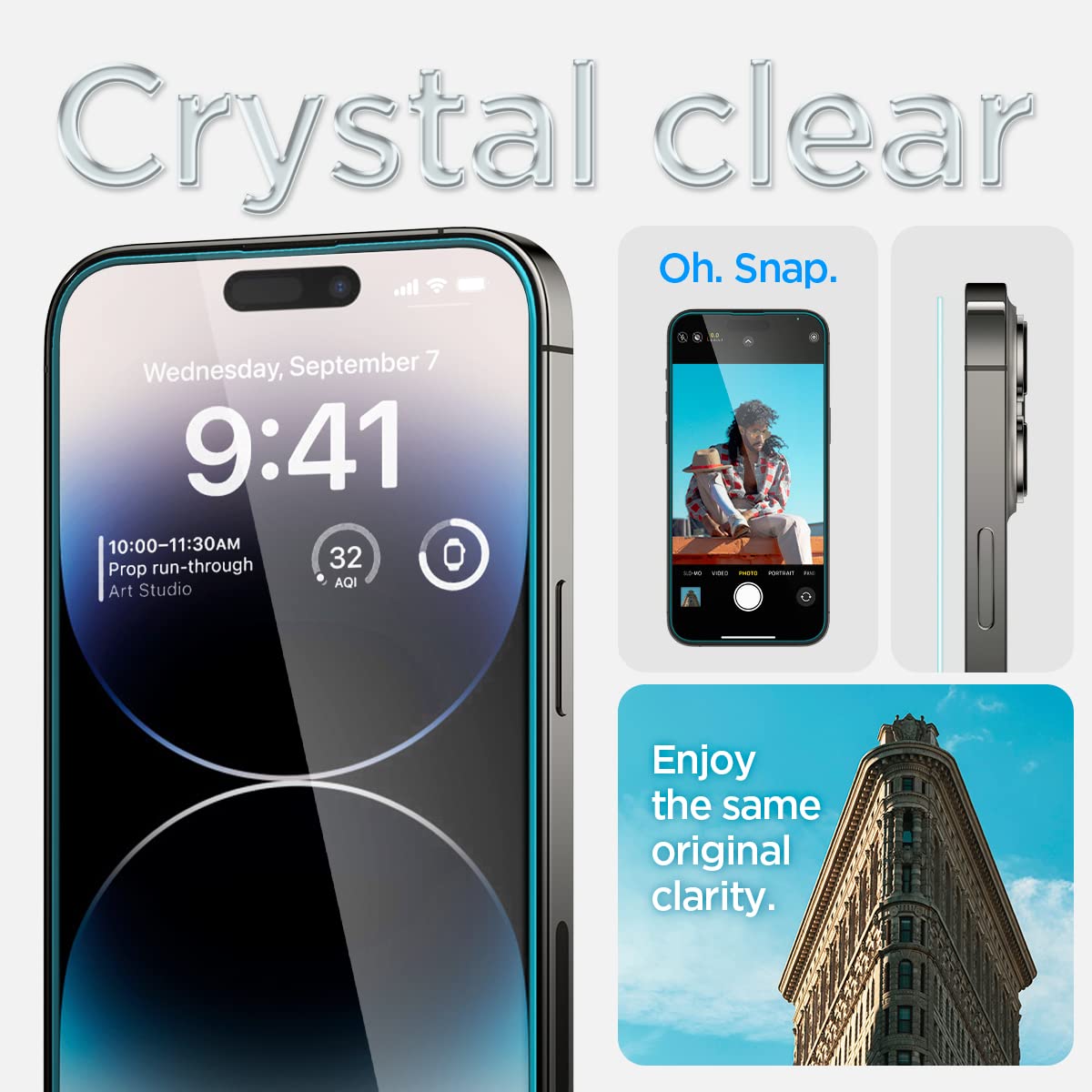 Spigen Tempered Glass Screen Protector [GlasTR EZ FIT] designed for iPhone 14 Pro Max [Case Friendly] - Sensor Protection / 2 Pack