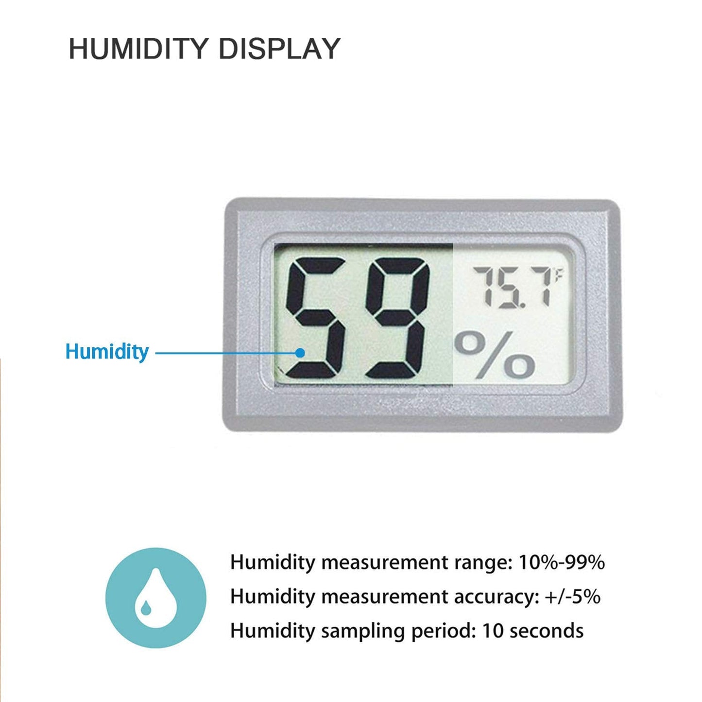 4-Pack Mini Digital Temperature Humidity Meters Gauge Indoor Thermometer Hygrometer LCD Display Fahrenheit (℉) for Reptile Tank,Jars,Guitar Case,Greenhouse, Garden, Cellar, Fridge, Closet