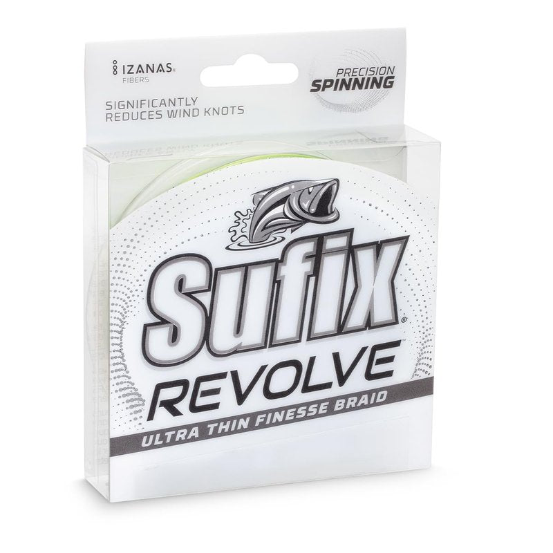 Sufix Revolve Braided Fishing Line, High-Performance Braid with Smooth Casting and Durability, Neon Lime, 12 lb