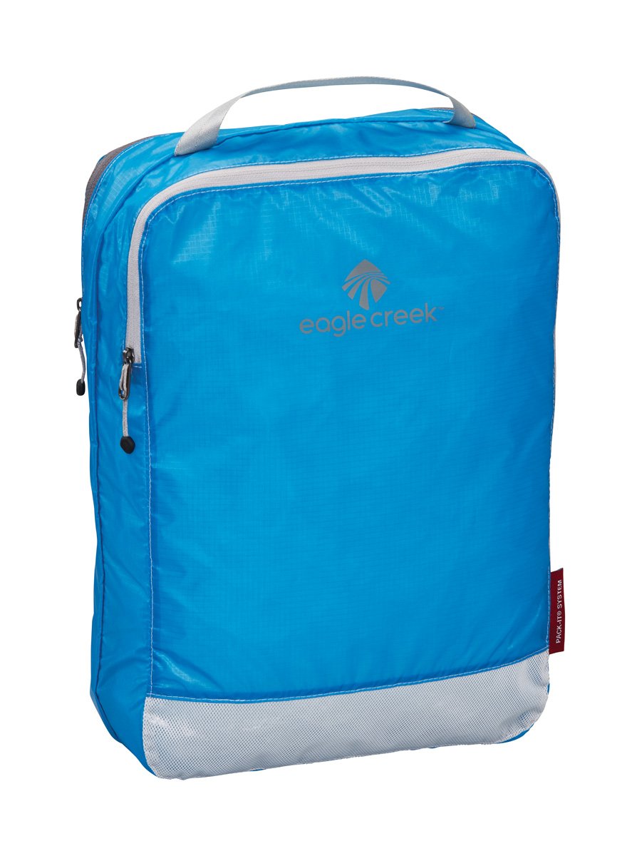 Eagle Creek Pack-It Clean/Dirty Packing Cubes for Travel - Durable Lightweight Dual Compartment Suitcase Organizer for Clean & Dirty Clothes, Brilliant Blue - Medium