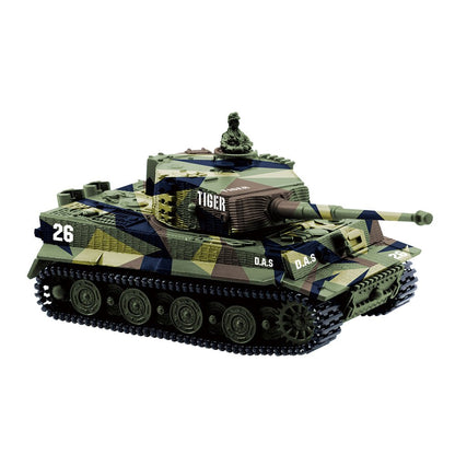 YouCute 2.4G Mini RC Tank with USB charger cable Remote Control Panzer tank 1:72 German Tiger I with Sound, Rotating Turret and Recoil Action When Cannon Artillery Shoots (Green)