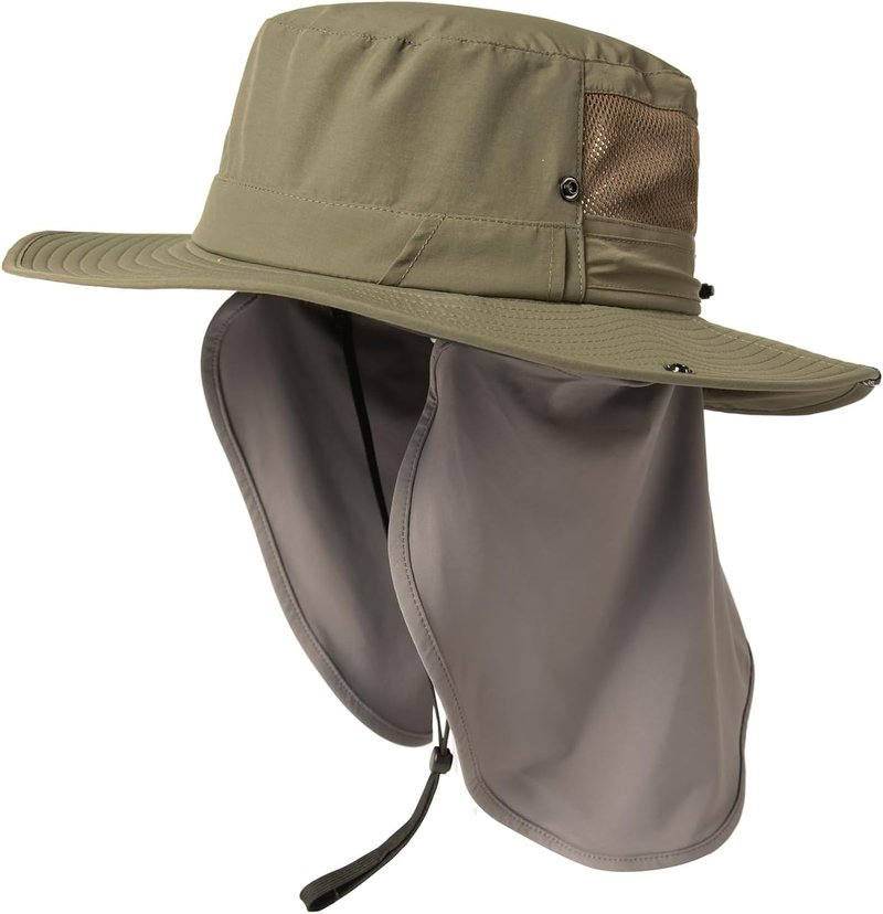 UVCoolix™ UV Protection Men's Sun Hat - Cooling Neck Flap & Sunglass Lock | Wide Brim Fishing Hat