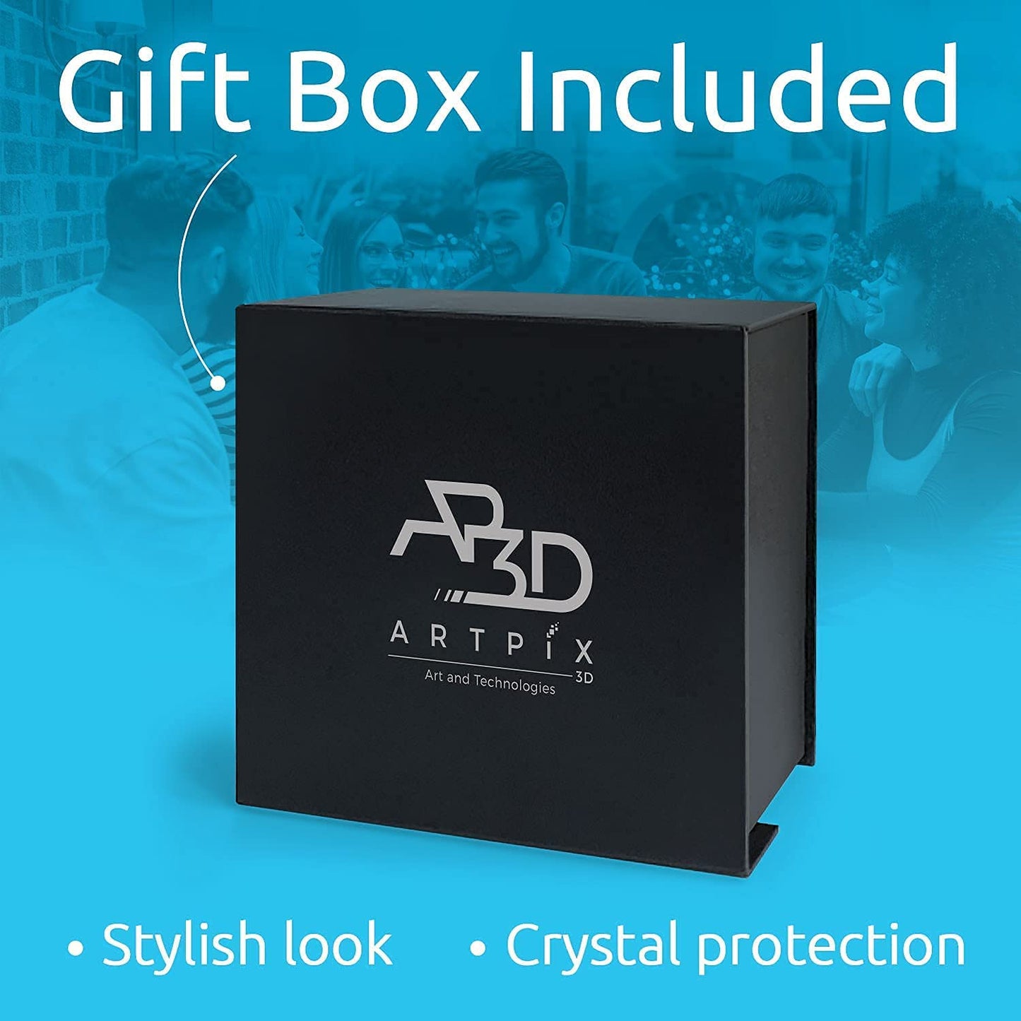 ArtPix 3D Crystal Photo, Christmas Personalized Gifts for Women, Wife, Mom, Her, Him, Men, Mother, Grandma, Great Xmas Customized Gift With Your Own Photo, Custom Glass 3D Laser Etched Picture Wedding