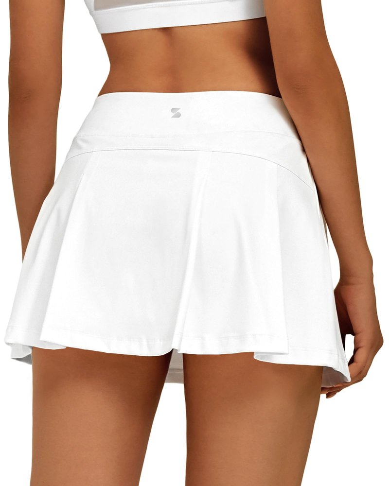 Stelle Women Tennis Skirt Golf Skorts Athletic High Waisted with Pockets Inner Shorts Sport Workout Pleated Pickleball