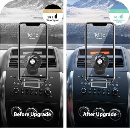 Car Phone Holder,Automobile Air Vent Phone Holder for All Car,360° Rotation, Adjustable Phone Holder with Magnetic Rings for Phone,Black-1