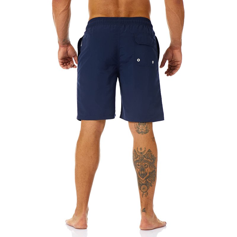 KAILUA SURF Mens Swim Trunks Long, Quick Dry Boardshorts, 9 Inch Inseam Mens Bathing Suits with Mesh Lining Navy Blue