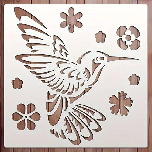 Hummingbird Bird Flower Wall Stencils Template Reusable Spray PaintStencils for Craft Painting On Wood Craft Canvas Walls Wood Furniture Decorations DIY Scrapbooking