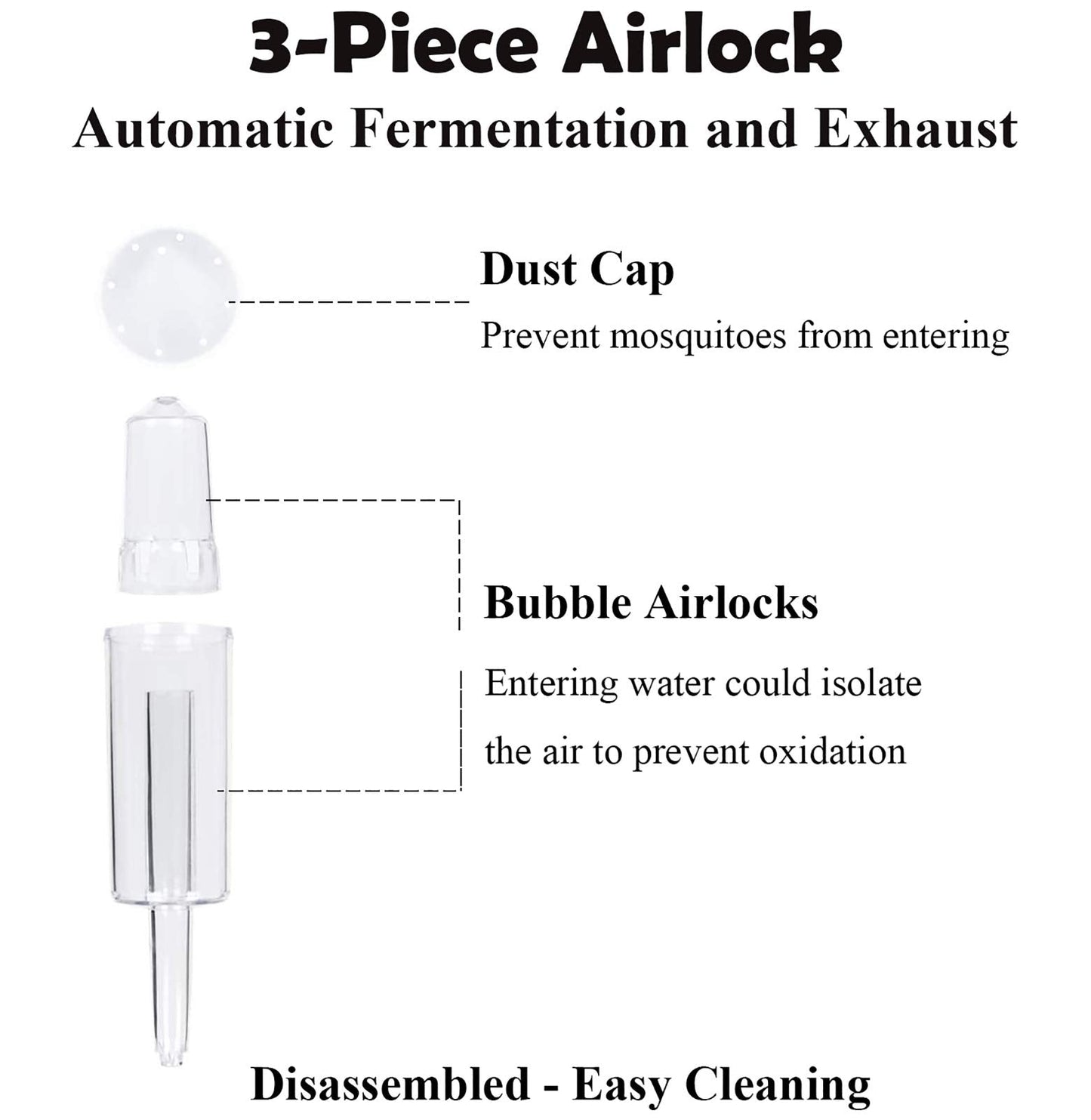 Fermentation Lids, 6 Set Fermentation Kit for Wide Mouth Jars, 6 Stainless Steel Fermenting Lids with 6 Silicone Grommets, 6 Airlocks, 6 Silicone Rings(Jars Not Included)