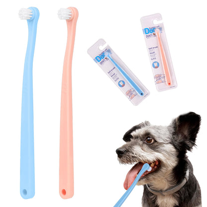 2 Pack Dog and Cat Toothbrush Kit - Mini Head Soft Brush for Deep Clean - Suitable for Puppy, Kitten, Small Pets - Portable Travel Friendly and Easy to Use