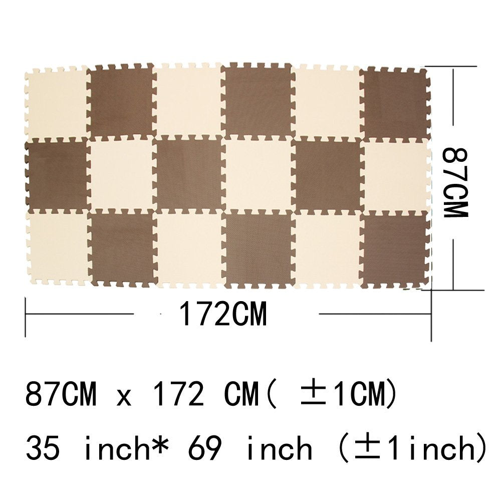 MQIAOHAM® 18 Pieces Puzzle Play Mats, Soft Baby Play Mat, Kids Interlocking Foam Floor Tiles, Carpet Playmats G301018-106110