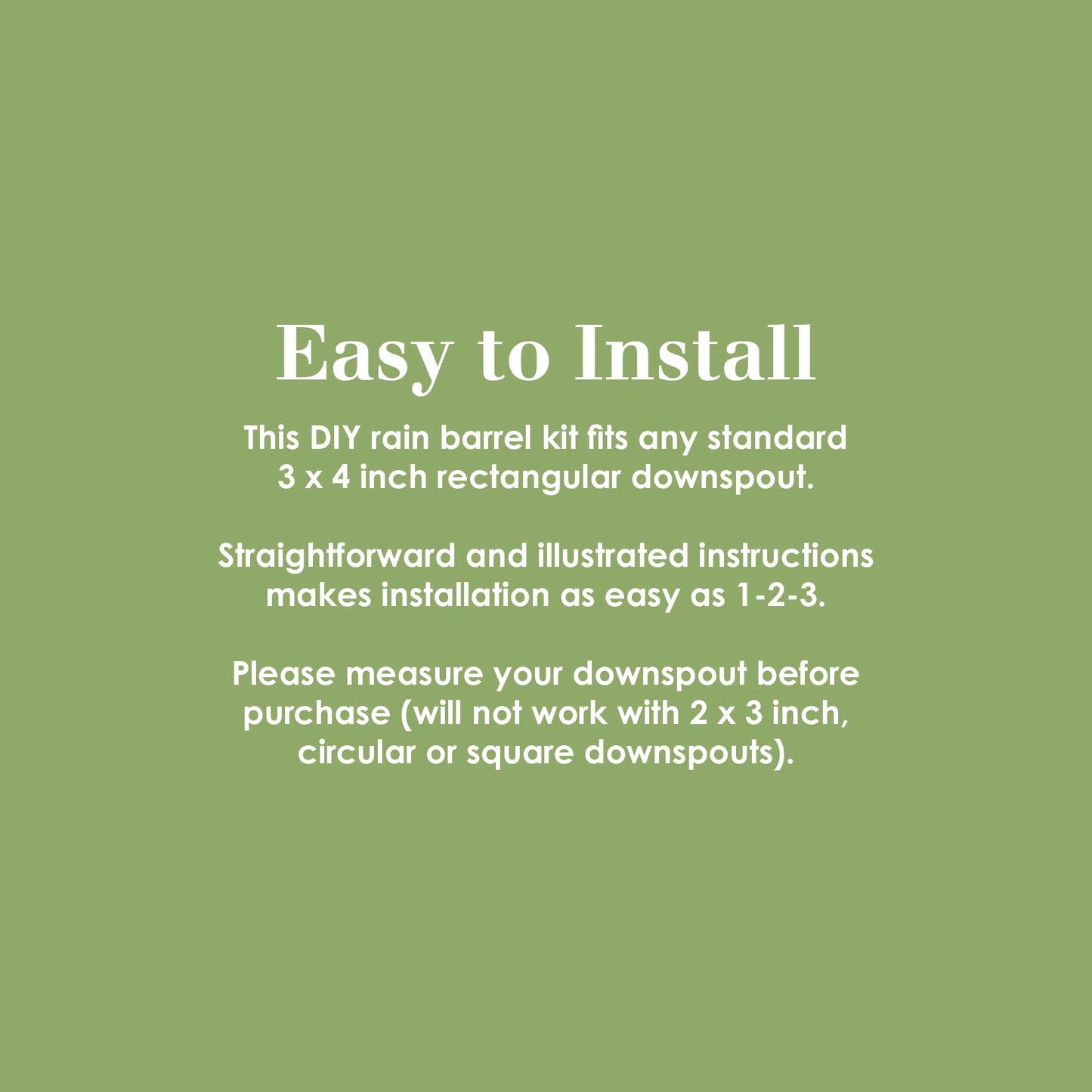 EarthMinded Rain Barrel Diverter Kit - Rain Diverter for 3 x 4 Inch Downspouts, Includes Spigot and Downspout Diverter - Convert Containers into Rain Barrels - Easy to Install