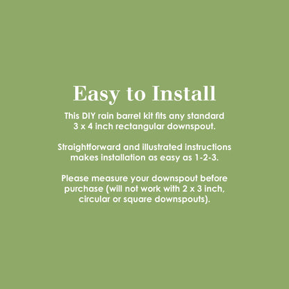 EarthMinded Rain Barrel Diverter Kit - Rain Diverter for 3 x 4 Inch Downspouts, Includes Spigot and Downspout Diverter - Convert Containers into Rain Barrels - Easy to Install