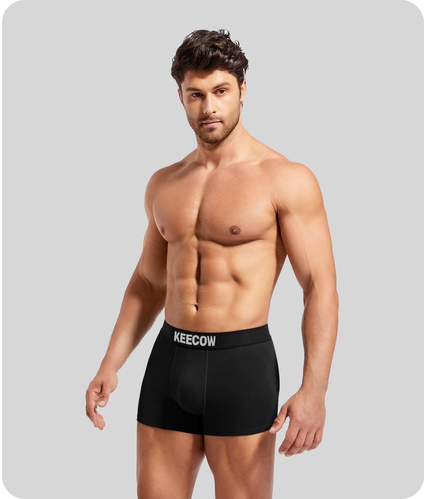 Bobelle Mens Boxers Shorts Multipack, No Itchy Labels Cotton Comfortable Underwear Trunks Underpants with Elastic Waistband - 10 Pack, Black, L