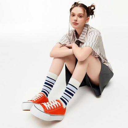 hash bubbie Platform Sneakers for Women White Platform Shoes Low Top Tennis Shoes Non Slip Black Fashion Canvas Sneakers(Orange.US8)