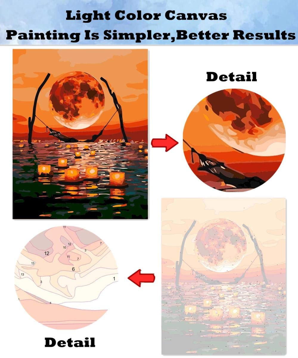 Personalised Paint by Numbers Photo Custom Paint by Numbers Kit，DIY Digital Paint by Numbers Kits for Children, Adult Beginners，Drawing Canvas with Brushes and Acrylic(40CM*50CM 36Colors No Frame）