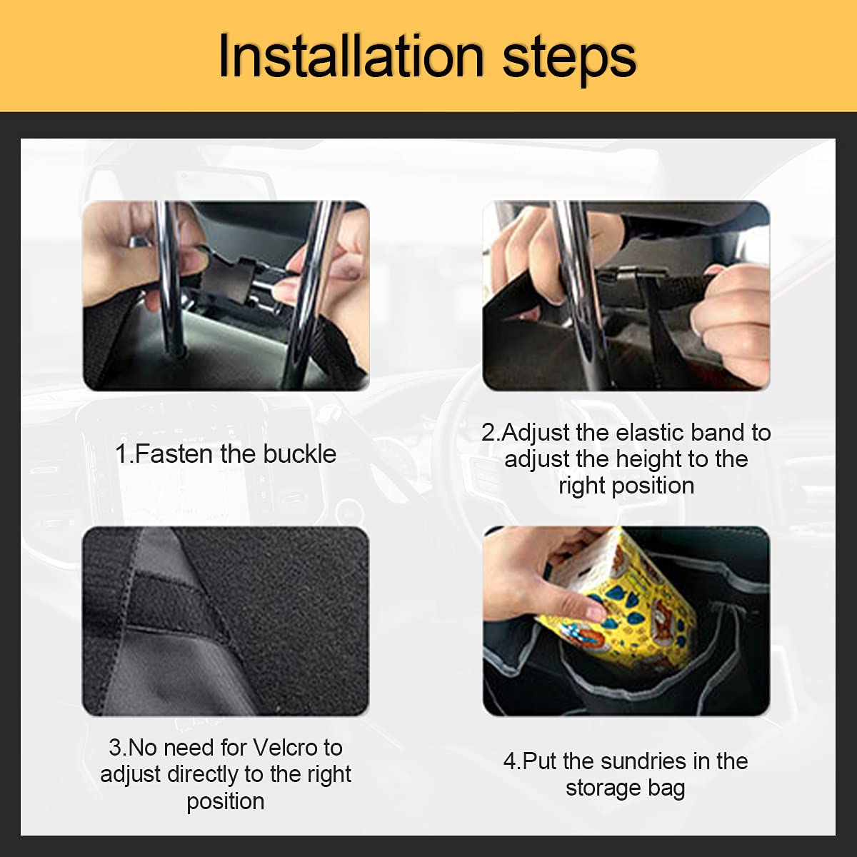 Car Trunk Organizer and Storage, Backseat Hanging Organizer for SUV, Truck, MPV, Waterproof, Collapsible Cargo Storage Bag with 4 Pockets, Car Interior Accessories (Gray)