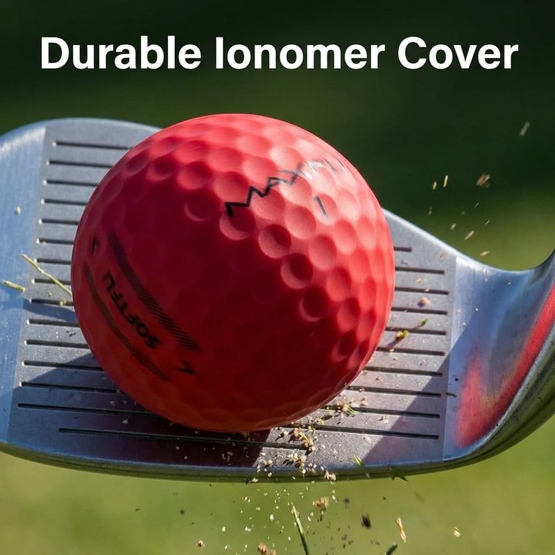 Maxfli SoftFli Golf Balls – 36-Pack Matte Red | Soft Feel Low Compression Golf Balls for Distance & Control | Durable Ionomer Cover | Ideal for Beginners & Recreational Golfers