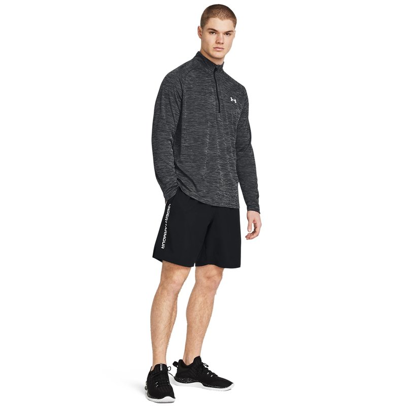 Under Armour Men's Woven Wordmark Shorts, (001) Black / / White, Large Tall